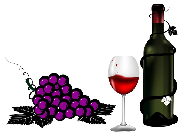 Şarap şişesi vektör resimli — Stok Vektör