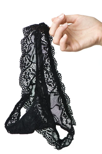 Den svatého Valentýna černá sexy dáma prádlo — Stock fotografie