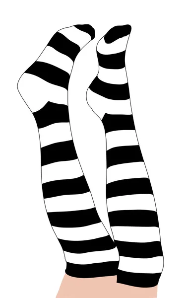 Sexy fille jambes avec jour valentine chaussettes — Image vectorielle