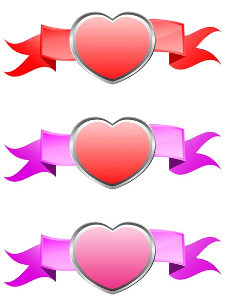 Banner corazón de San Valentín — Archivo Imágenes Vectoriales