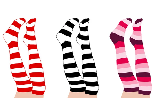 Sexy fille jambes avec jour valentine chaussettes — Image vectorielle