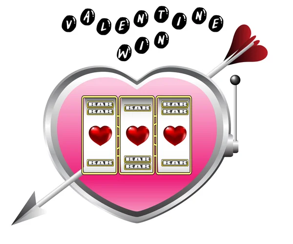 Valentine machine à sous — Image vectorielle