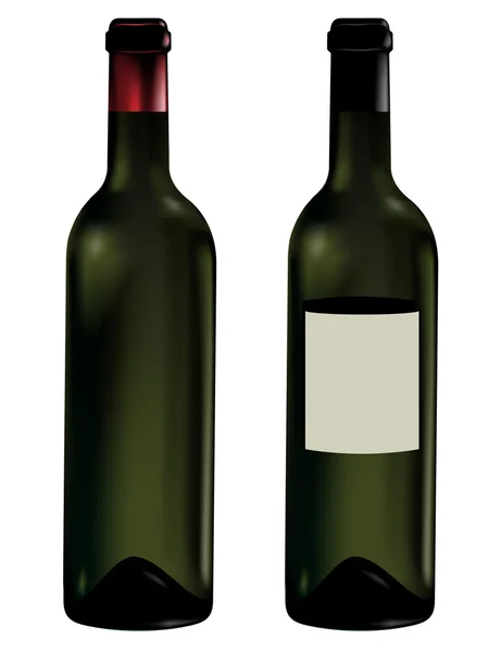 Vinflaskor vektor illustrerad — Stock vektor