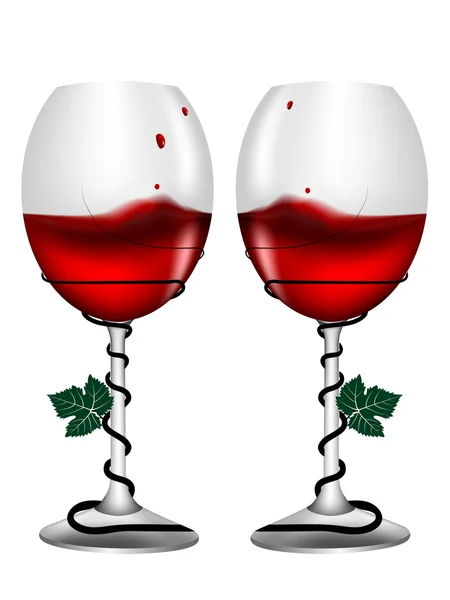 Wijnglazen vector geïllustreerd — Stockvector