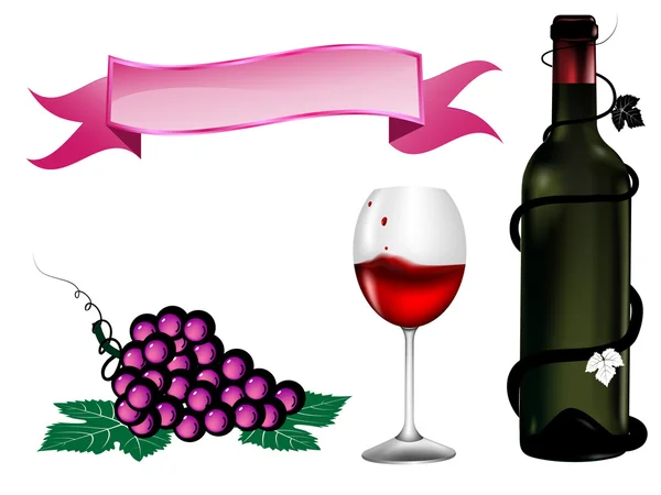 Wijnflessen vector geïllustreerd — Stockvector