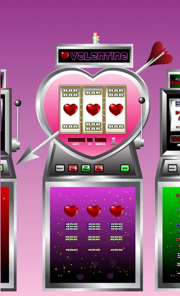 Valentine machine à sous — Image vectorielle