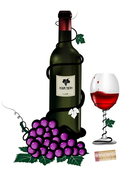 Wine bottles vector illustrated — Stock Vector