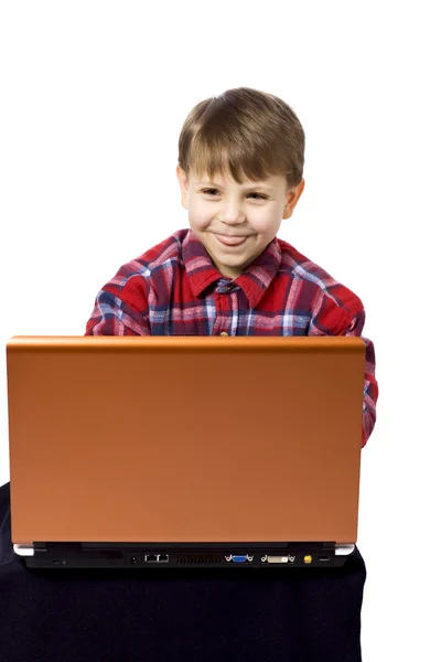 Fiú és internet — Stock Fotó