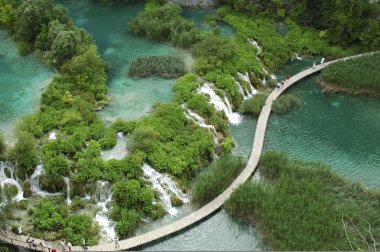 plitvice Milli Parkı havadan görünümü.