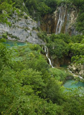 Plitvice. birden çok güzel şelaleler