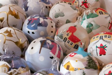 Collection of beautiful christmas balls clipart