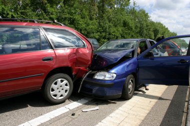 Car accident on a highway clipart