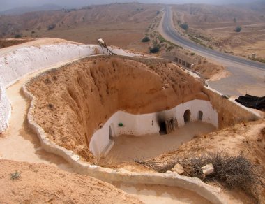 Troglodyte dwelling in Tunisia clipart