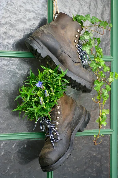Vecchi scarponi da montagna — Foto Stock