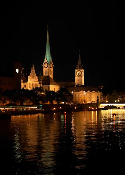 Zurique à noite — Fotografia de Stock