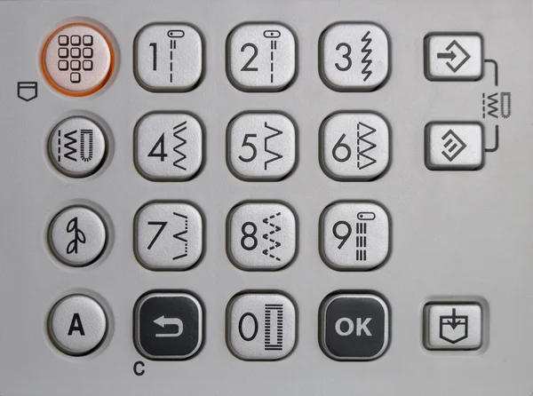 Keypad of a modern sewing machine — Stock Photo, Image
