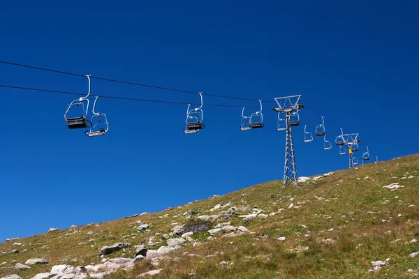 Cable cars in a swiss ski resor — Stock Photo, Image