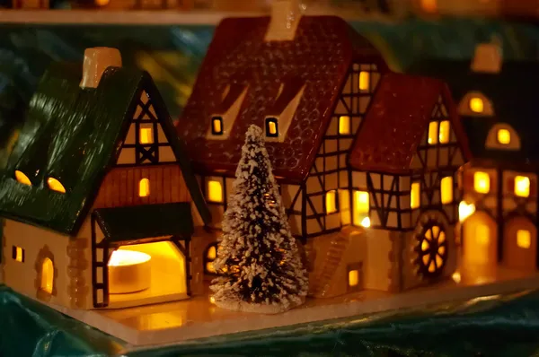 Casas de velas de Navidad —  Fotos de Stock