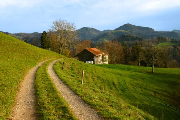 Herfst landschap in de Zwitserse Alpen — Stockfoto