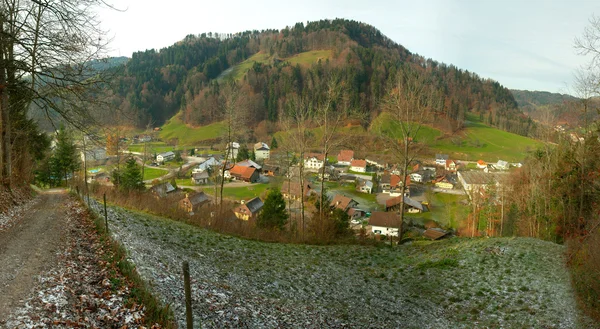 Panoramic view of a swiss village — Stock Photo, Image