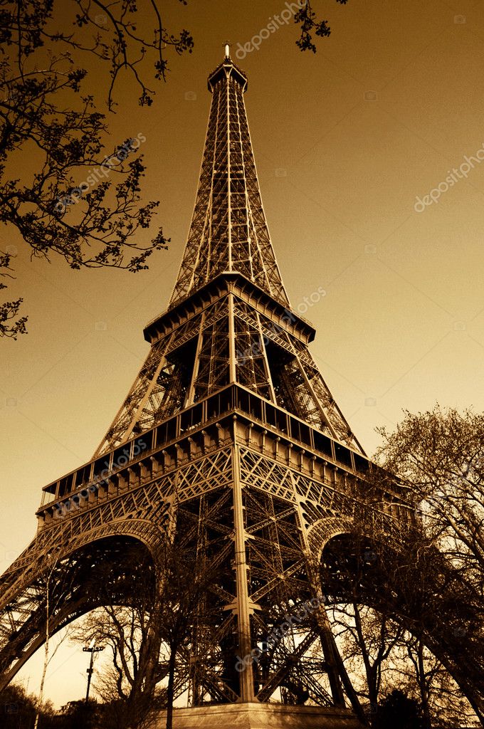 Vintage Eiffel Tower Paris France Stock Photo By ©exinocactus 1803731