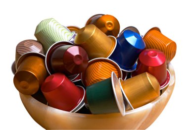 Colorful coffee capsules clipart