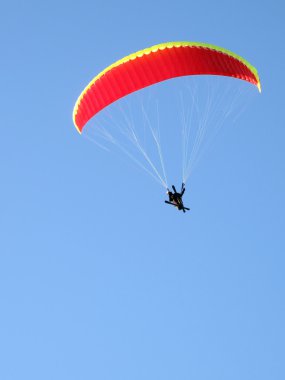 Skier on the paraglider clipart