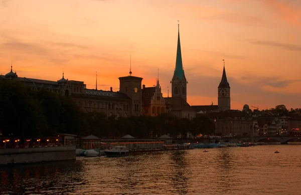 Zurique cidade luzes — Fotografia de Stock