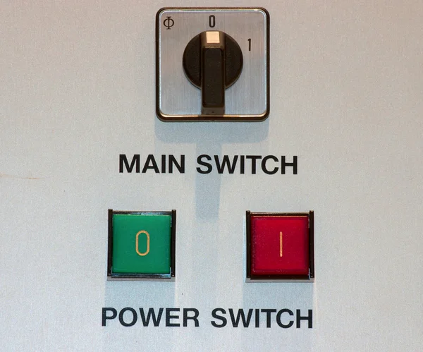 Power switch och kontrollknappar — Stockfoto