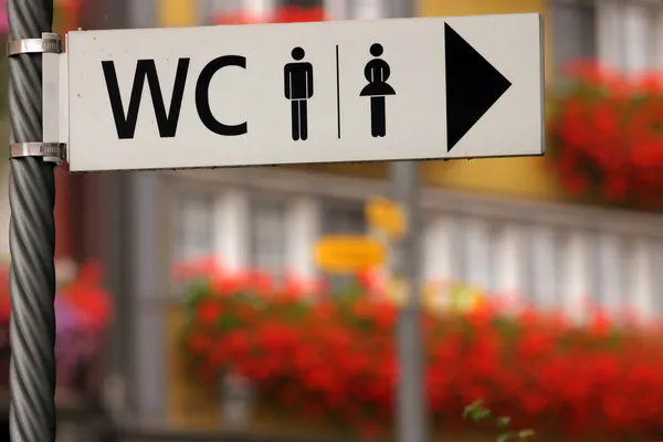 Toilet sign on the street Stock Image