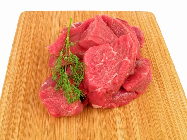 stock image Fresh raw beef on cutting board