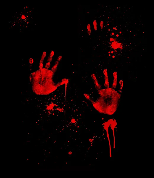 Blutige Handabdrücke — Stockfoto