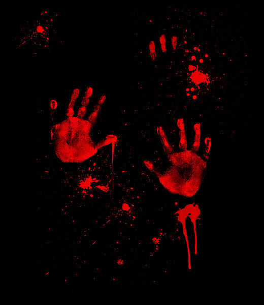 Кровавые отпечатки рук
