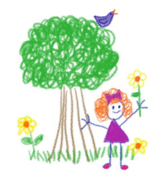 Child's Crayon Drawing clipart