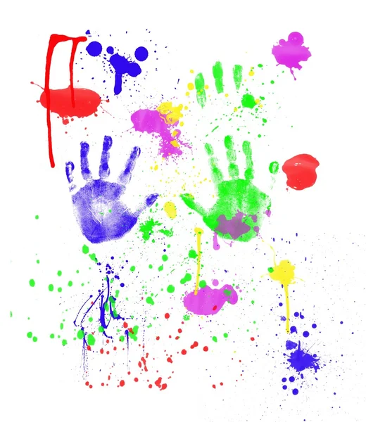 Fingerpainting dítěte — Stock fotografie