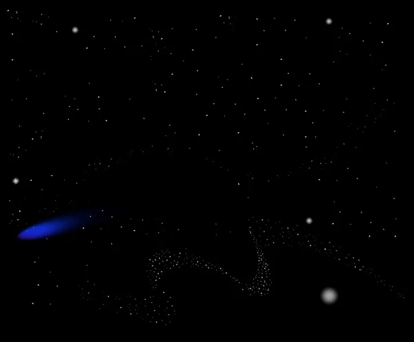 Внешний космос с голубой кометой — стоковое фото