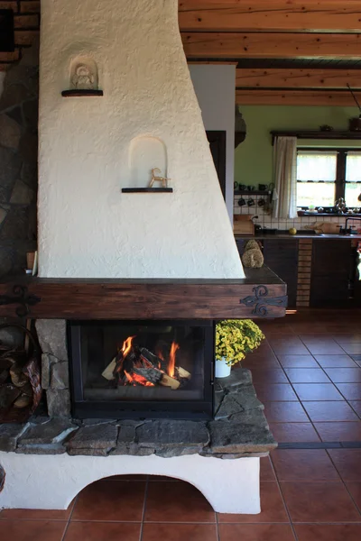 stock image Fireplace in the old house