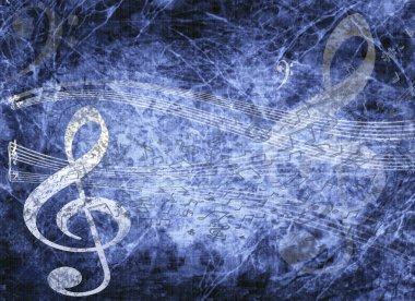 Musical background in grunge style clipart