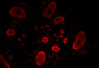 Red blood cells flowing clipart