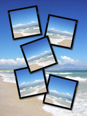 Film plates with summer sky and ocean clipart