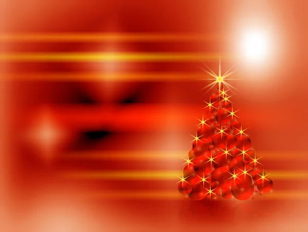 Red sparkling Christmas tree — Stock Photo, Image