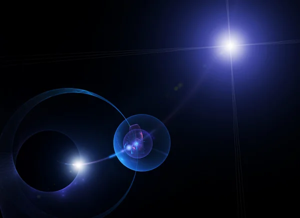 블루 플래닛, 공간에 빛의 광선 — 스톡 사진