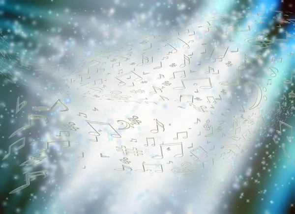 Music notes and stars background — Stock Photo, Image