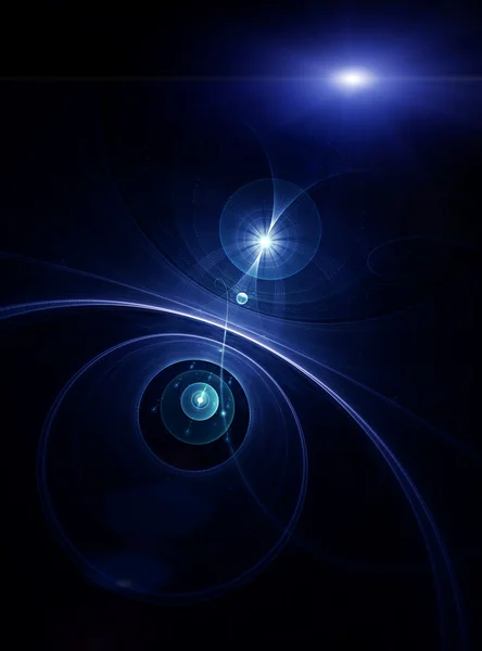Pianeti blu, raggi di luce nello spazio — Foto Stock