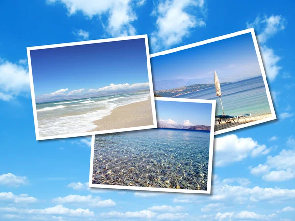 夏のビーチの画像のコラージュ — ストック写真