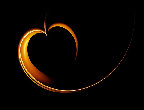Golden heart with copy space — Stock Photo, Image