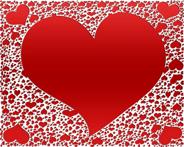 Červené srdce, valentinky pozadí — Stock fotografie
