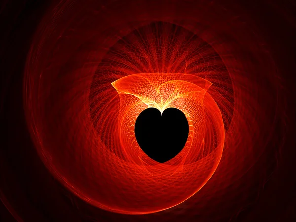 Rotes Netz, das ein Herz bildet — Stockfoto
