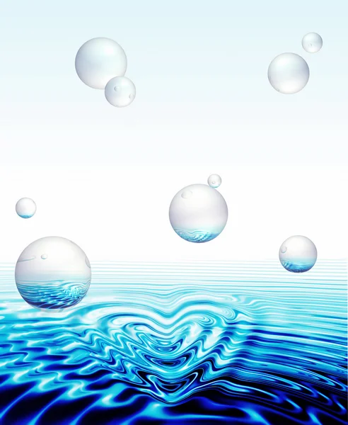 Whirlpools vormen een hart met bubbels — Stockfoto