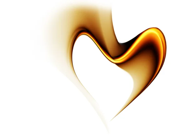 Goldener Strom der Liebe, der ein Herz bildet — Stockfoto